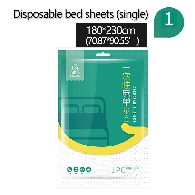 Disposable Bedding, For Hotel or Travel, Anti-Dirty, Waterproof, Portable, Bedsheet Bed Sheet Set Trip Necessities Portable