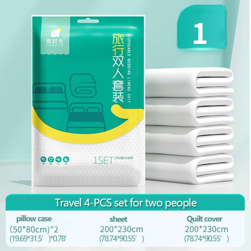 Disposable Bedding, For Hotel or Travel, Anti-Dirty, Waterproof, Portable, Bedsheet Bed Sheet Set Trip Necessities Portable
