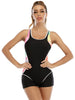 2023 Patchwork Sport One Piece Swimsuit Plus Size Swimwear Women Professional Sport Bathing Suit Surfing Swimsuits Swimming Suit