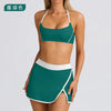 Tennis Skort Yoga Bra Top Shorts Tracksuit Women Sport Set Badminton Golf Wear 2024 Green Black Pink Fitness Gym Outfit Workout